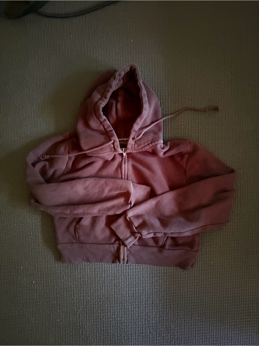 Brandy Melville Black (poor lighting!!) Cropped Zip-Up Hoodie